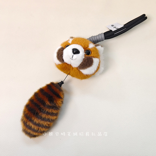 可爱小熊猫挂件公仔超软小鹿毛绒玩具猪娃娃包挂饰猫咪玩偶钥匙扣