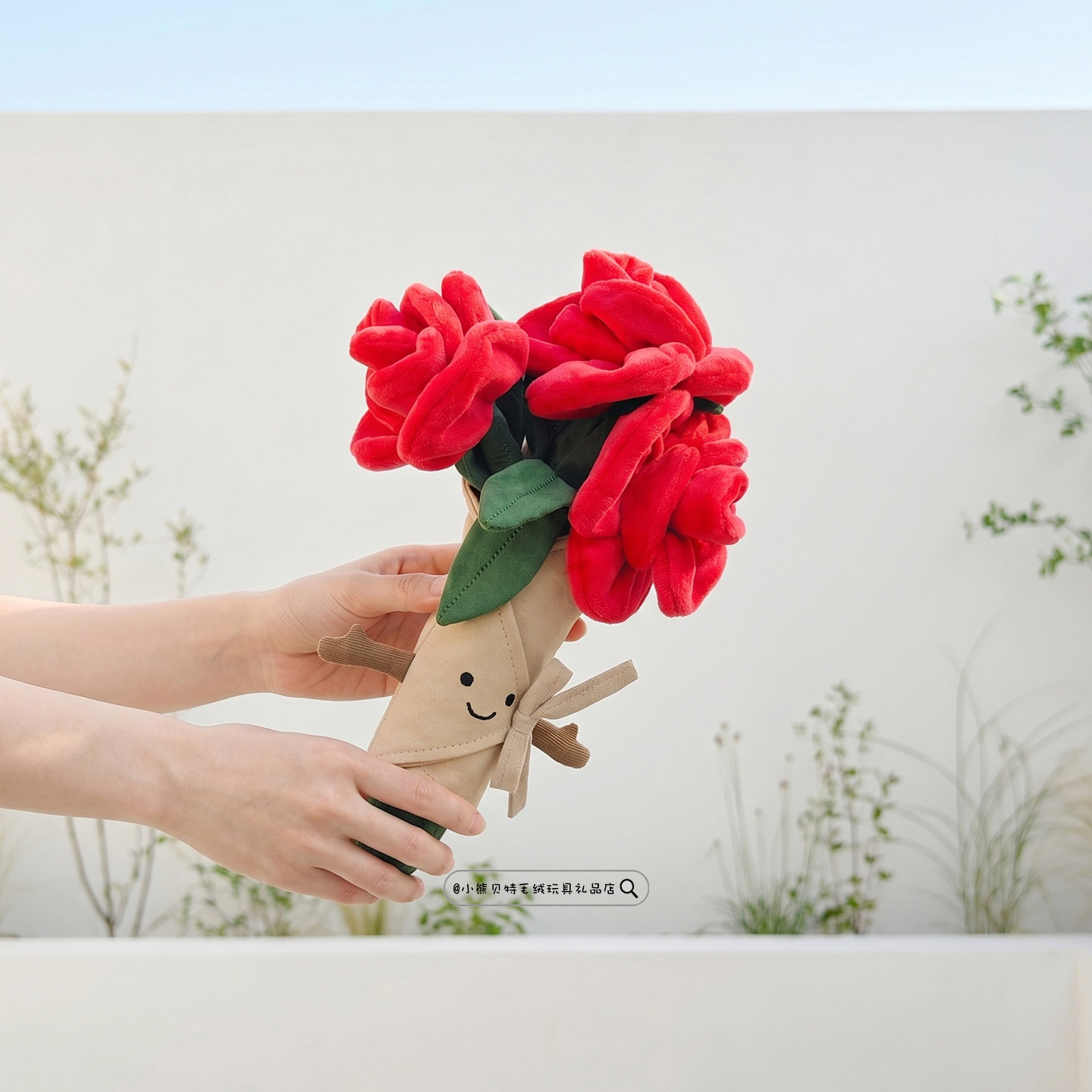 玫瑰花束趣味玩偶婚礼抱花熊公仔手捧花毛绒玩具情人节生日礼物女