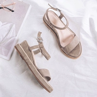 Wedge sandal nữ 2019 mới mùa hè hở ngón từ khóa với giày đế bệt retro dày đế giày Roman - Sandal shop giay dep