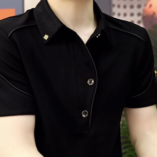 t恤翻领轻奢商务帅气小众Polo半袖 设计短袖 潮流休闲 个性 2026夏季