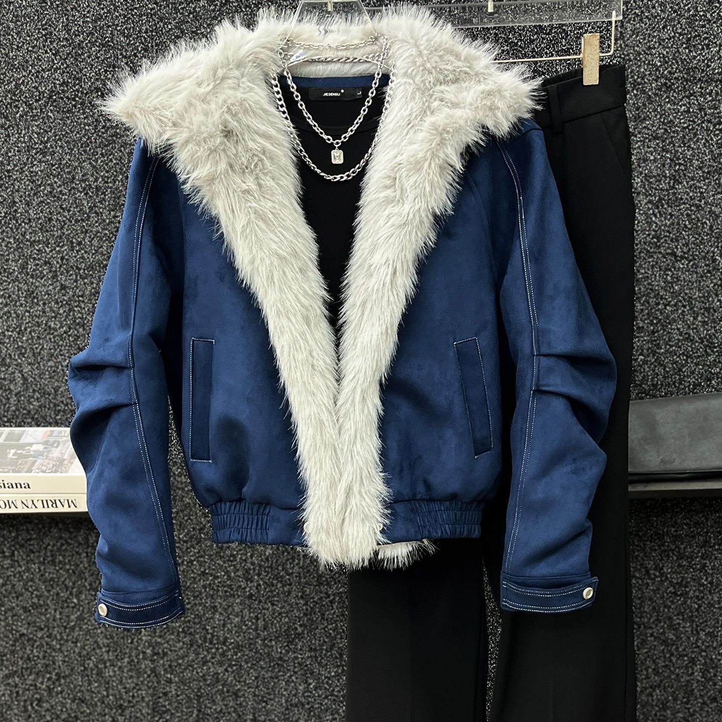 秋冬夹克时尚长袖棉衣男士2026年简约高级感个性创意小众潮流外套,男装,棉衣,淘宝优惠券,粉丝福利购,淘宝优惠卷