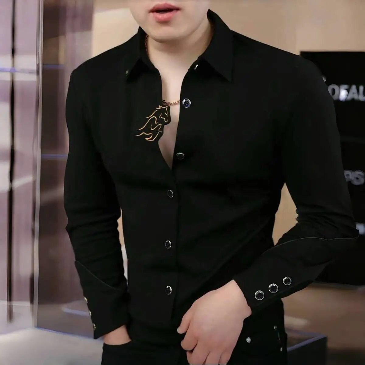 2026春季塞班金马男士长袖时尚百搭潮流修身帅气商务卫衣休闲潮,男装,T恤,淘宝优惠券,粉丝福利购,淘宝优惠卷