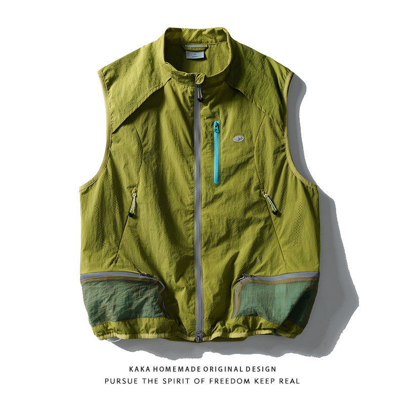 日系户外多功能口袋机能工装马甲男女款徒步登山骑行运动无袖背心