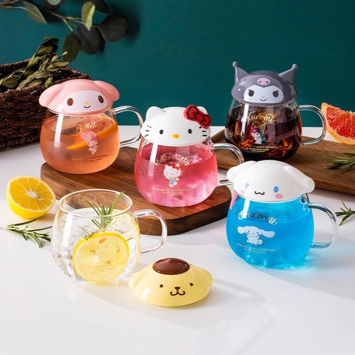 Hellokitty卡通高硼硅玻璃杯喝水