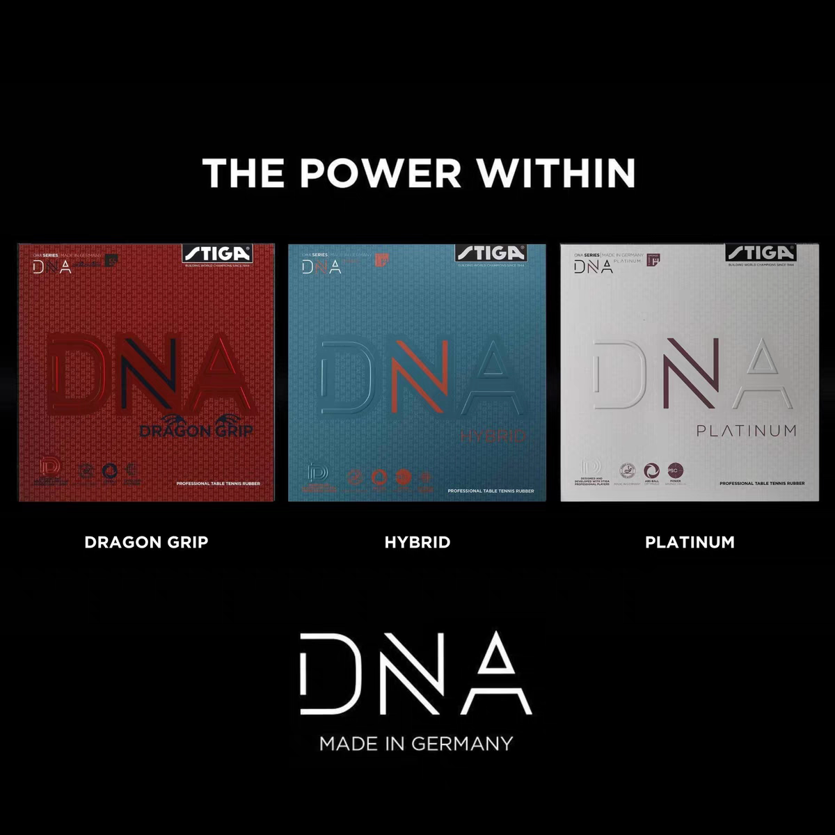 Набор резины для настольного тенниса STIGA DNA Platinum Edition Anti-rubber Chilong Вязкий гибрид резины для настольного тенниса с внутренней энергией Изображение 1