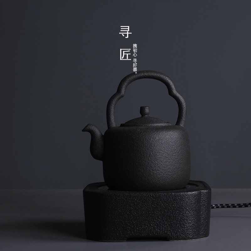 火山石陶壶煮茶壶烧水壶陶瓷大容量提梁茶壶电陶炉煮茶器功夫茶具