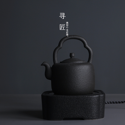 火山石陶壶煮茶壶烧水壶陶瓷大容量提梁茶壶电陶炉煮茶器功夫茶具