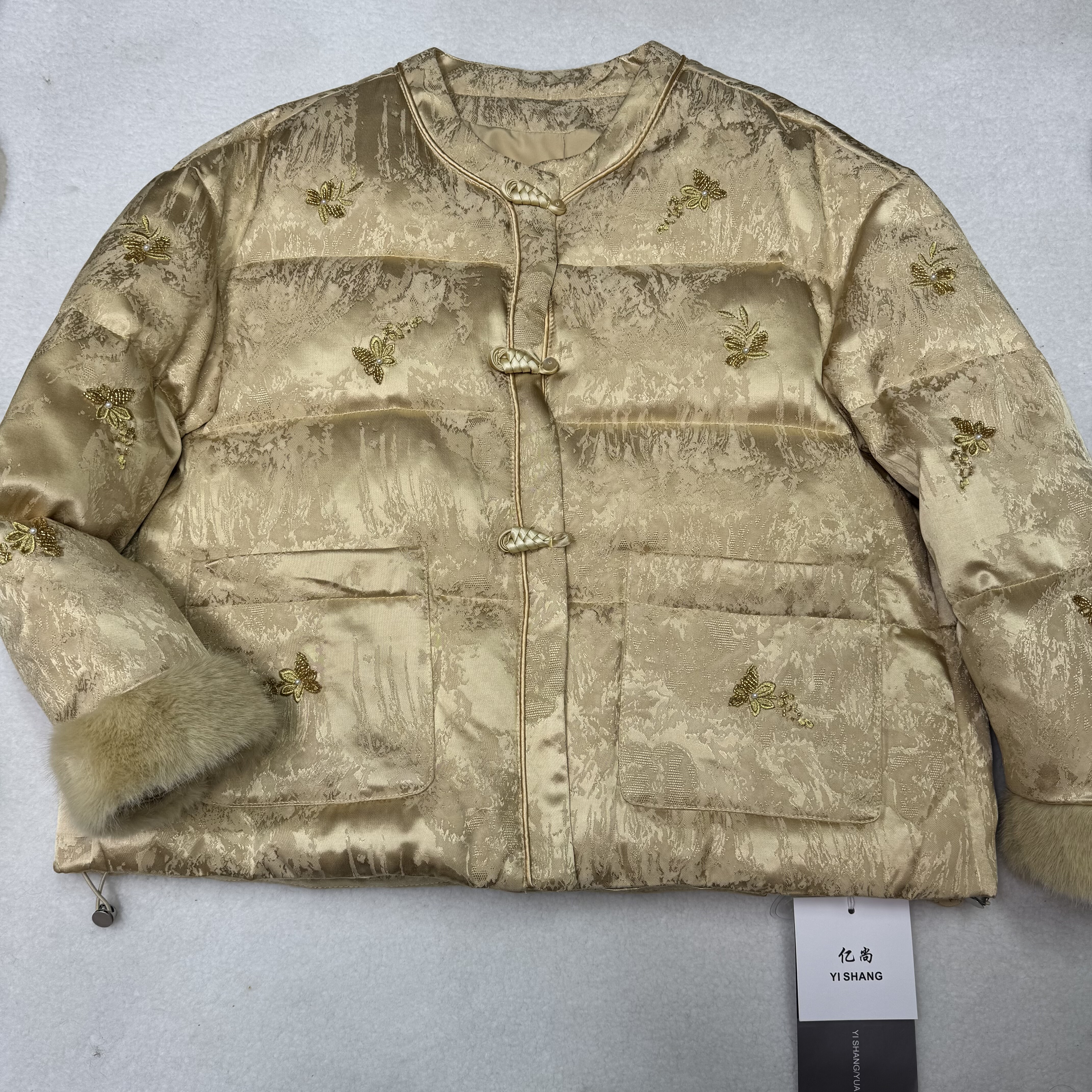 冬季新款新中式国风重工提花刺绣羽绒服仿水貂毛短款女外套,女装/女士精品,羽绒服,淘宝优惠券,粉丝福利购,淘宝优惠卷