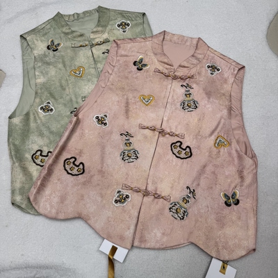 艾妃儿88758春季新款新中式国风重工刺绣马甲精致格格服无袖上衣