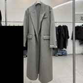 韩apm2025秋冬新款 手缝双面羊毛大衣女中长款 羊毛外套气质毛呢