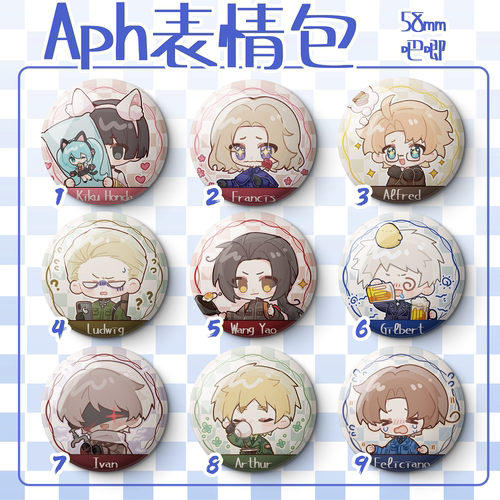 黑塔利亚徽章王耀亚瑟阿尔弗雷德