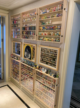 盲盒收纳展示架乐高手办架子透明摆柜亚克力泡泡玛特展示盒挂墙