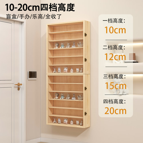 盲盒手办展示架泡泡玛特展示盒壁挂式收纳柜防尘谷子手办展示盒柜