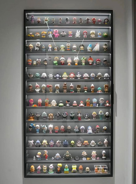 盲盒展示架手办展示柜玩偶积木收纳防尘玻璃门泡泡玛特收纳盒