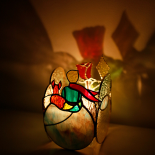 小王子周边系列摆件烛台花瓶 手作 寻光 彩色玻璃蒂凡尼 那儿nar