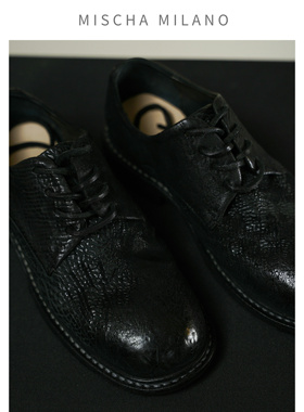 意大利mischa 自留款2024年度单品 马臀皮德比鞋女