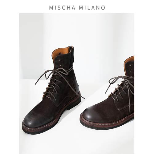 意大利mischa 马丁靴女2025年新款厚底配裙子ins欧货英伦风瘦瘦靴