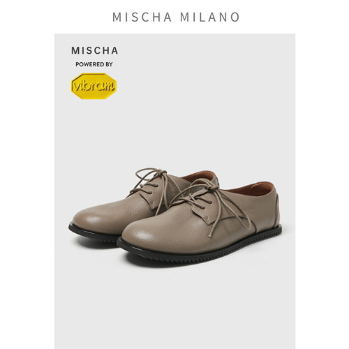 【爱上走路】Mischa&Vibram小众德比鞋女新款奶奶鞋英伦小皮鞋