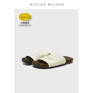 【爱上走路】mischa&vibram 鹿皮拖鞋女2026新款夏季外穿厚底防滑