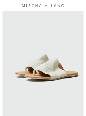 意大利mischa 2024新款夹趾拖鞋女 夏季时尚外穿沙滩鞋真皮人字拖