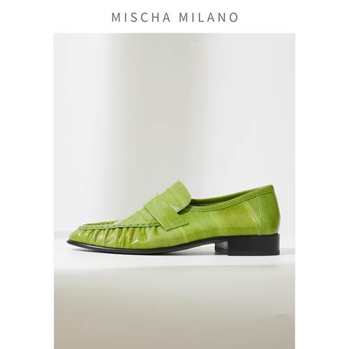 意大利mischa 鳗鱼皮乐福鞋女 2024新款春秋英伦小皮鞋百搭单鞋