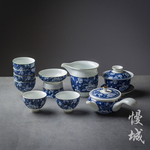 青花瓷茶具套装 礼盒装 整套功夫陶瓷家用特价 茶杯茶壶中式