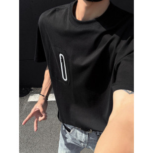 ST005 2025夏季 T恤B315 户外拉链简约纯色宽松短袖 特p35控68 新款