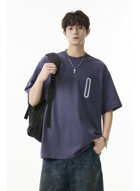 2025夏季新款户外拉链简约纯色宽松短袖T恤B315-ST005-特p35控68