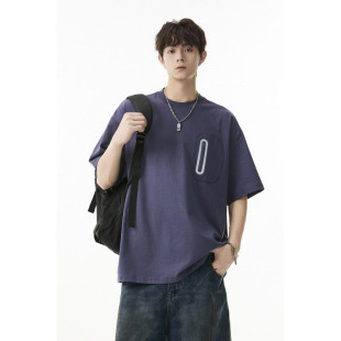 ST005 2025夏季 T恤B315 户外拉链简约纯色宽松短袖 特p35控68 新款