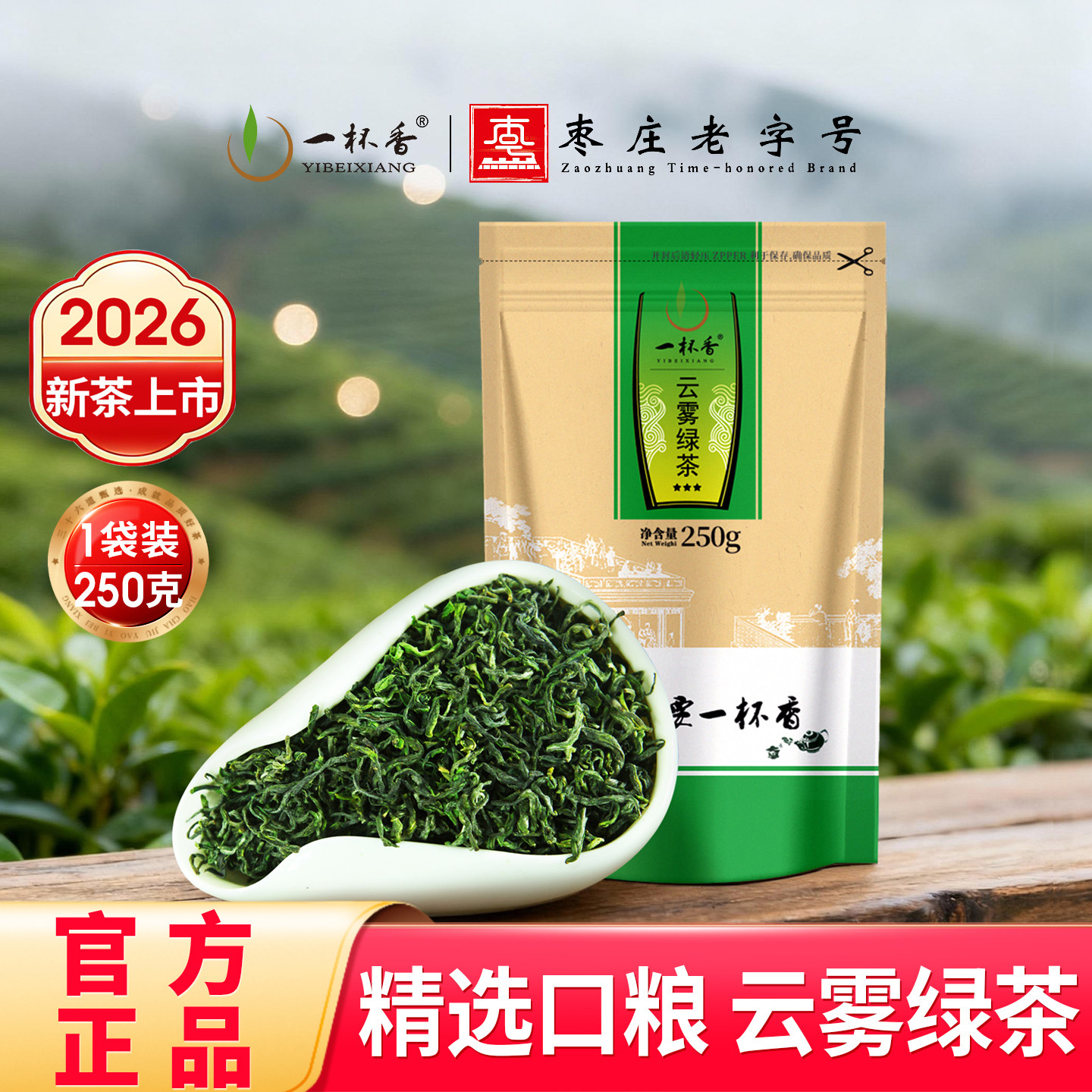 2026新茶一杯香明前云雾绿茶茶叶250g袋装日照足正品官方旗舰店