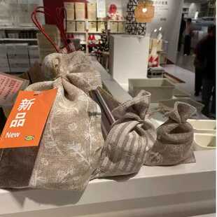 IKEA宜家 云芬特 礼品袋3件套混合图案黄麻圣诞节可爱糖果小袋子