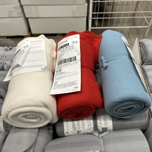 IKEA宜家 托尔古恩纯色休闲毯午休毯空调毯沙发毯简约抓绒毯特价