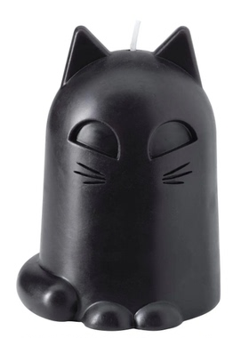 IKEA宜家 库斯法尔无香型蜡烛黑色猫12厘米40小时万圣节装饰摆件