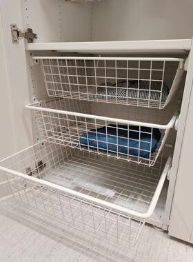 IKEA宜家国内代购 耶勒帕 网篮附拉出式挂杆,白色衣柜用篮筐