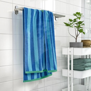 IKEA/宜家 斯隆霍冒浴巾纯棉毛巾中厚吸水简约条纹图案擦脸擦身巾