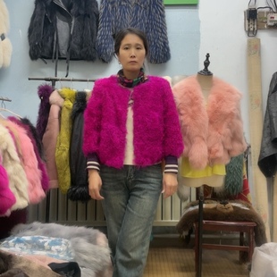 2025新款皮草外套女短款圆领加厚保暖时尚百搭显瘦毛毛外套