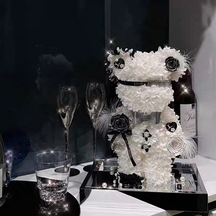 暴力熊小香风永生花系列礼盒高端摆件520七夕情人节送老婆女友