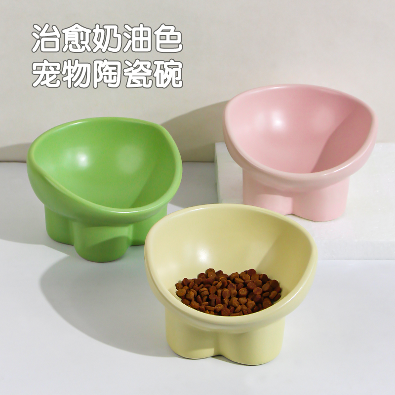 猫碗陶瓷防打翻猫粮碗狗碗食盆