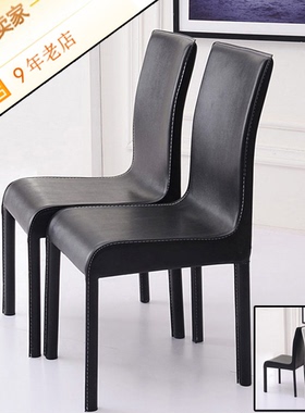 特价时尚简约现代皮餐椅酒店餐厅餐桌椅办公家用黑白色靠背椅凳子