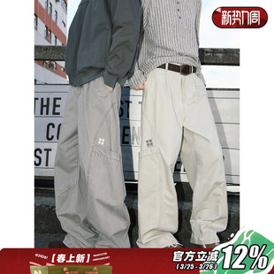 纯棉直筒工装 潮牌宽松青少年阔腿长裤 裤 春秋季 子 男款 MANYSTON美式