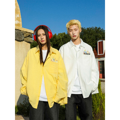 MANYSTON美式复古条纹衬衫外套男