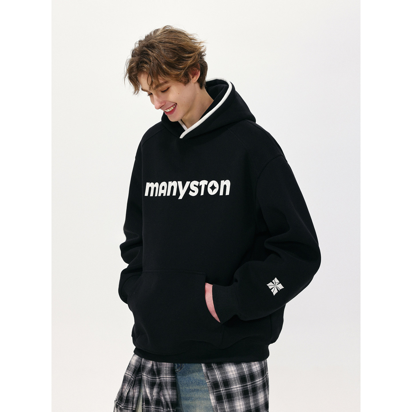 MANYSTON美式潮牌连帽卫衣男款