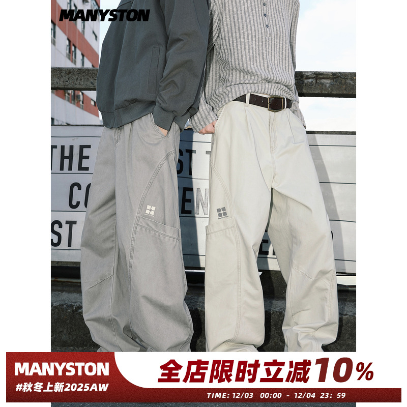 MANYSTON美式纯棉直筒工装裤男款