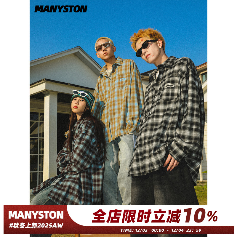 MANYSTON美式休闲薄款长袖衬衫