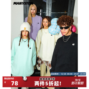 针织衫 圆领潮牌长袖 男毛线衣 高街情侣毛衣春秋季 MANYSTON800G美式