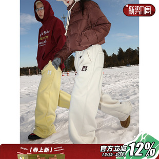 直筒宽松青少年保暖雪地裤 MANYSTON美式 冬季 子男款 加绒加厚休闲裤