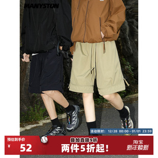 夏季 子男款 薄款 直筒五分裤 MANYSTON美式 休闲宽松中裤 潮牌运动短裤