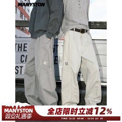 MANYSTON美式纯棉直筒工装裤男款