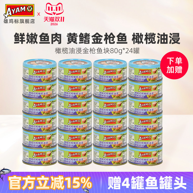 水浸油浸金枪鱼罐头80g*24罐
