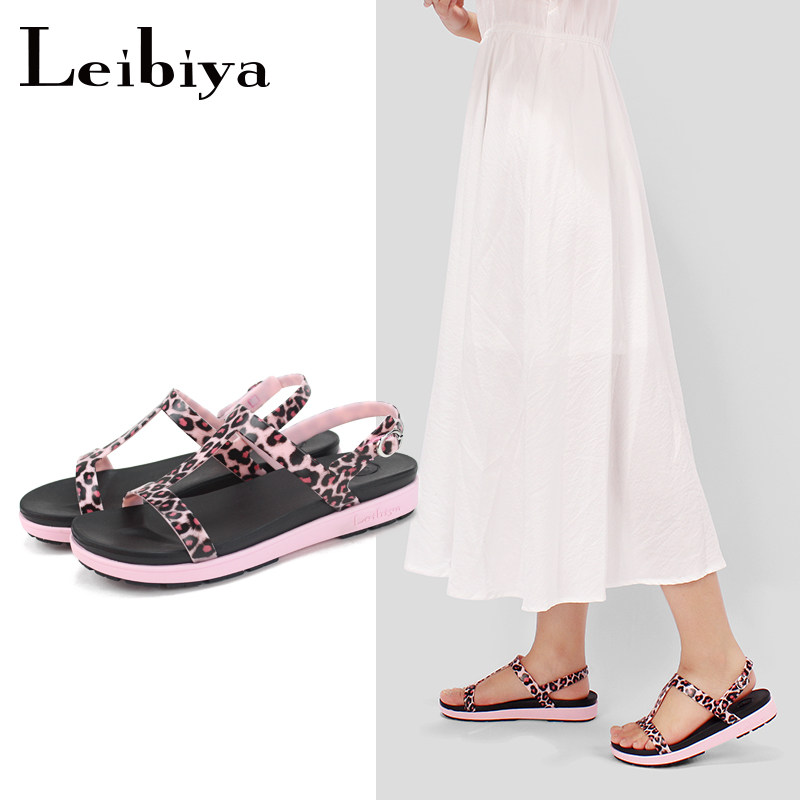雷比亞2018夏季新款工字豹紋細帶涼鞋女果凍平底女鞋度假沙灘鞋在類目 女鞋, 涼鞋中 - 來自Buy2taobao.com提供專業的淘寶代購服務